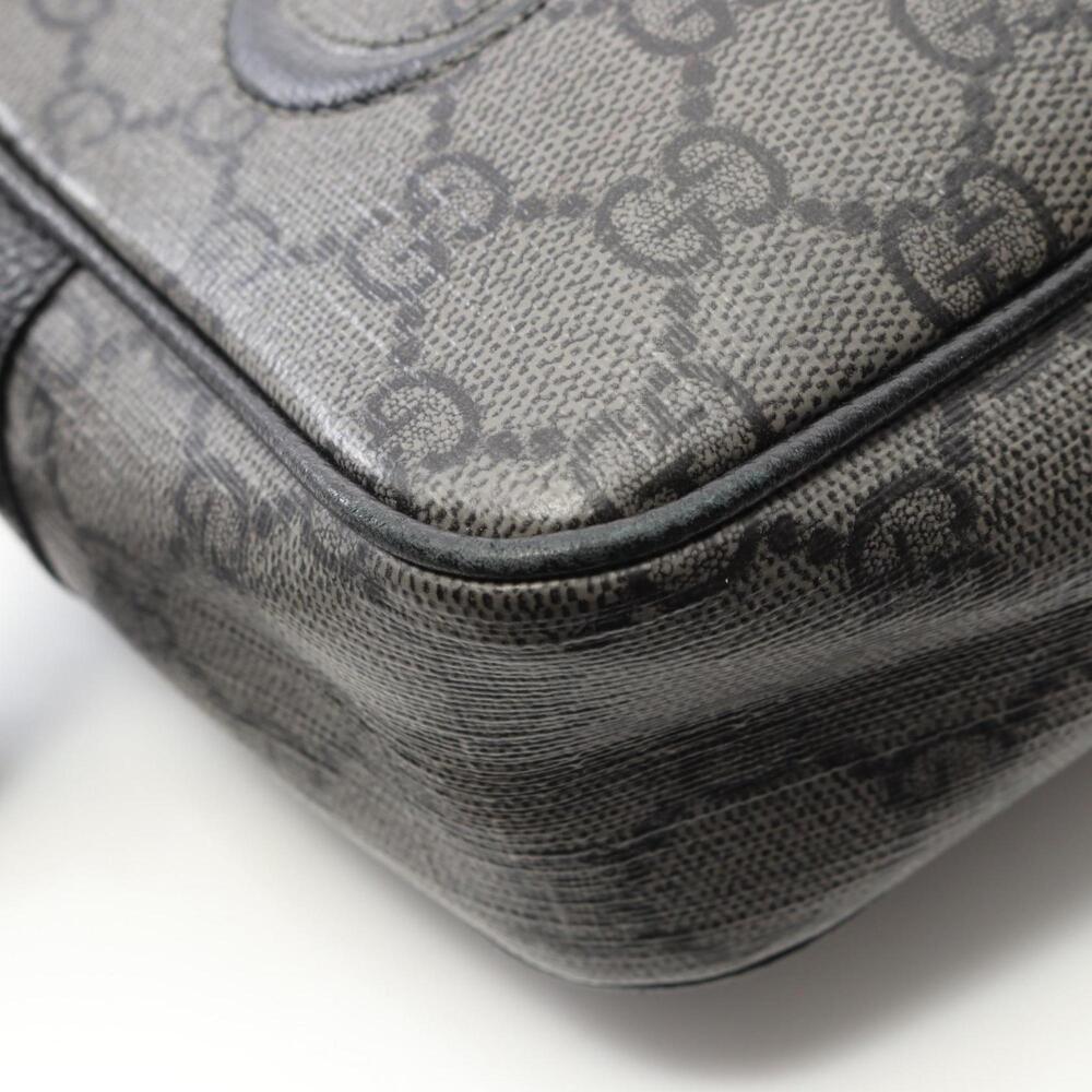 Gucci GG Supreme shoulder bag in coated canvas and leather, gray black, 768391 - Picture 5 of 9
